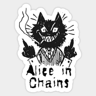 chains and the bad cat Sticker